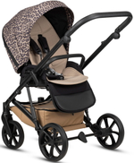 Детская коляска Tutis Viva 6 Plus Wild Elegance 4 в 1 с автокреслом Beno Beige и базой Savannah Brown
