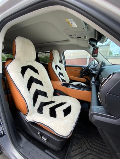 Накидки (2шт) чехлы на сиденье из овечьей шерсти (100%)