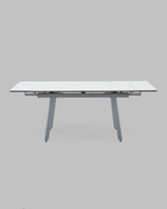 Стол Тайл 140-200/85/75 столешница Snow white подстолье металл серый