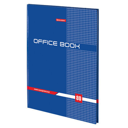 Книга канцелярская 80 л., клетка, твердая, глянцевая, блок офсет,А4 (215х295 мм), BRAUBERG