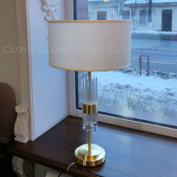 Настольная лампа Cloyd MERROW-B T1 / белый абажур - латунь (арт.30079)