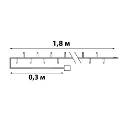 ULD-S1800-010-STB-3AA WARM WHITE IP20 DISCOBALLS Гирлянда светодиодная Диско. на батарейках 3AA не в-к. 1.8м. 10 светодиодов. Теплый белый свет. Провод прозрачный. TM Uniel