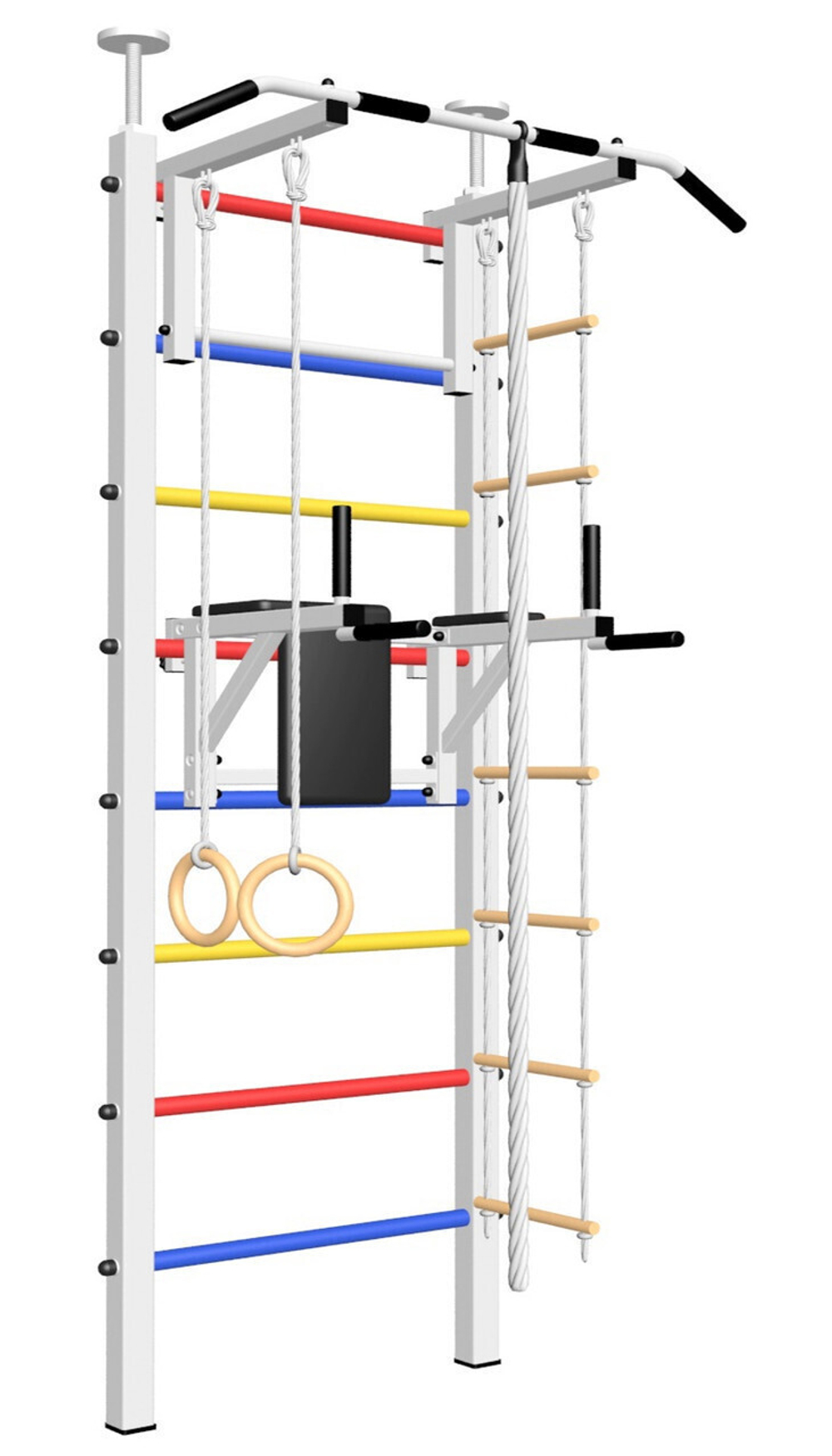 Шведская стенка Sv Sport враспор (Турник стандарт/Брусья/Канат/Kольца/Лестница)