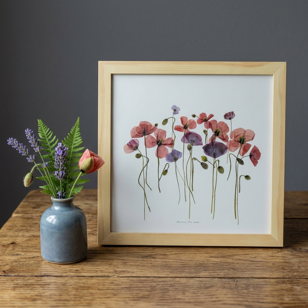 Картина из цветов “Маки”