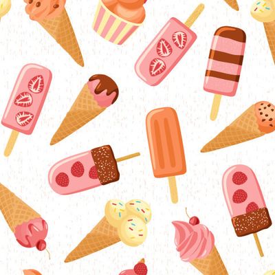 Фруктовое мороженое на белом