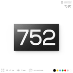 Номер на дверь 752, табличка на дверь для офиса, квартиры, кабинета, аудитории, склада, черная 120х70 мм, Айдентика Технолоджи