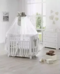 Детская кроватка на колесах Erbesi Ariel Ovale White