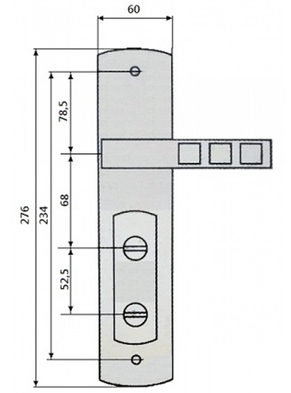 Ручка на планке ML-300 Quatro Лев. MASTER LOCK