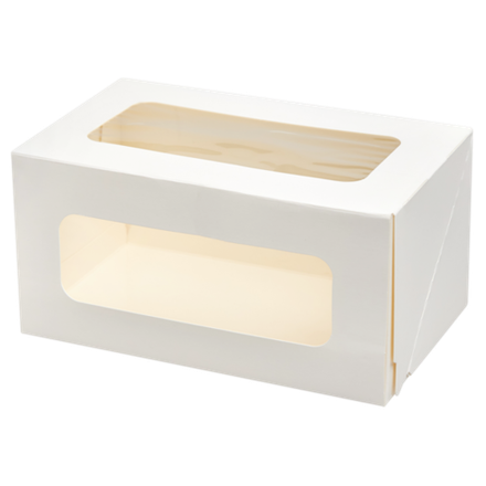 Коробка для рулета с окном и ложементом белая 200х120х100мм