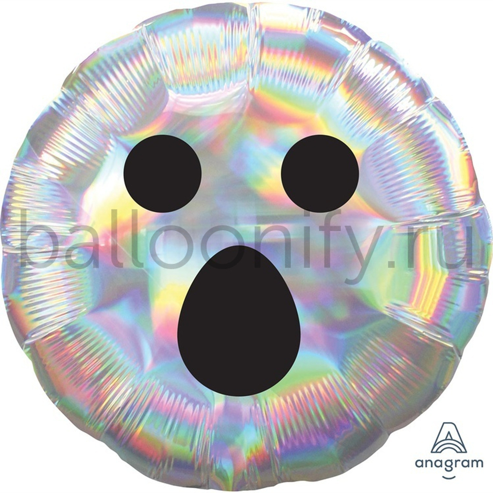 Фольгированная фигура, круг, HWN Привидение переливы S55,18"/45СМ