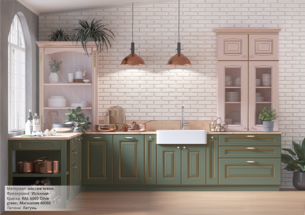 Кухни с фасадами из массива ясеня