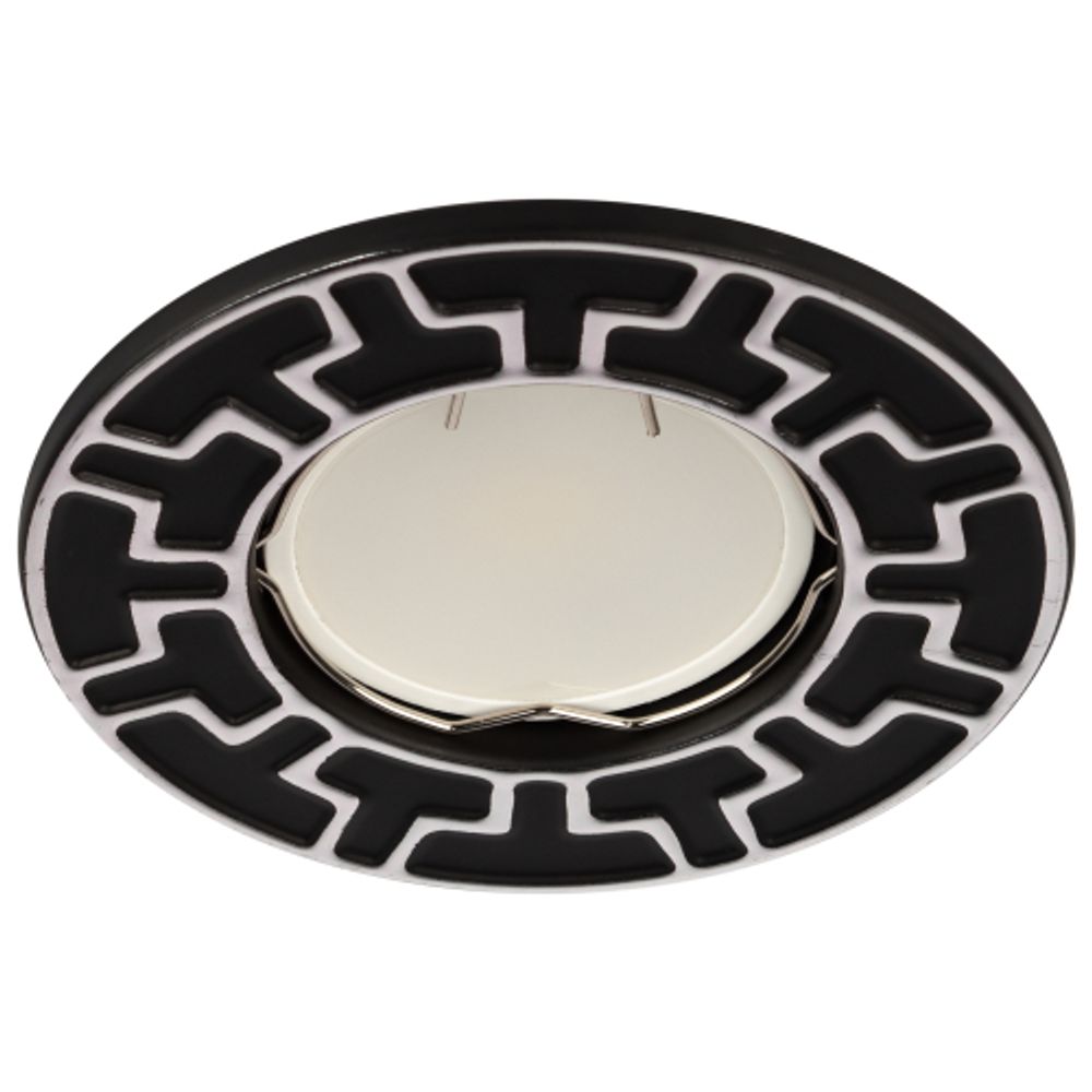 ST5 CH/BK Светильник ЭРА штампованный MR16,12V/220V, 50W черный/хром | Штампованные встраиваемые светильники