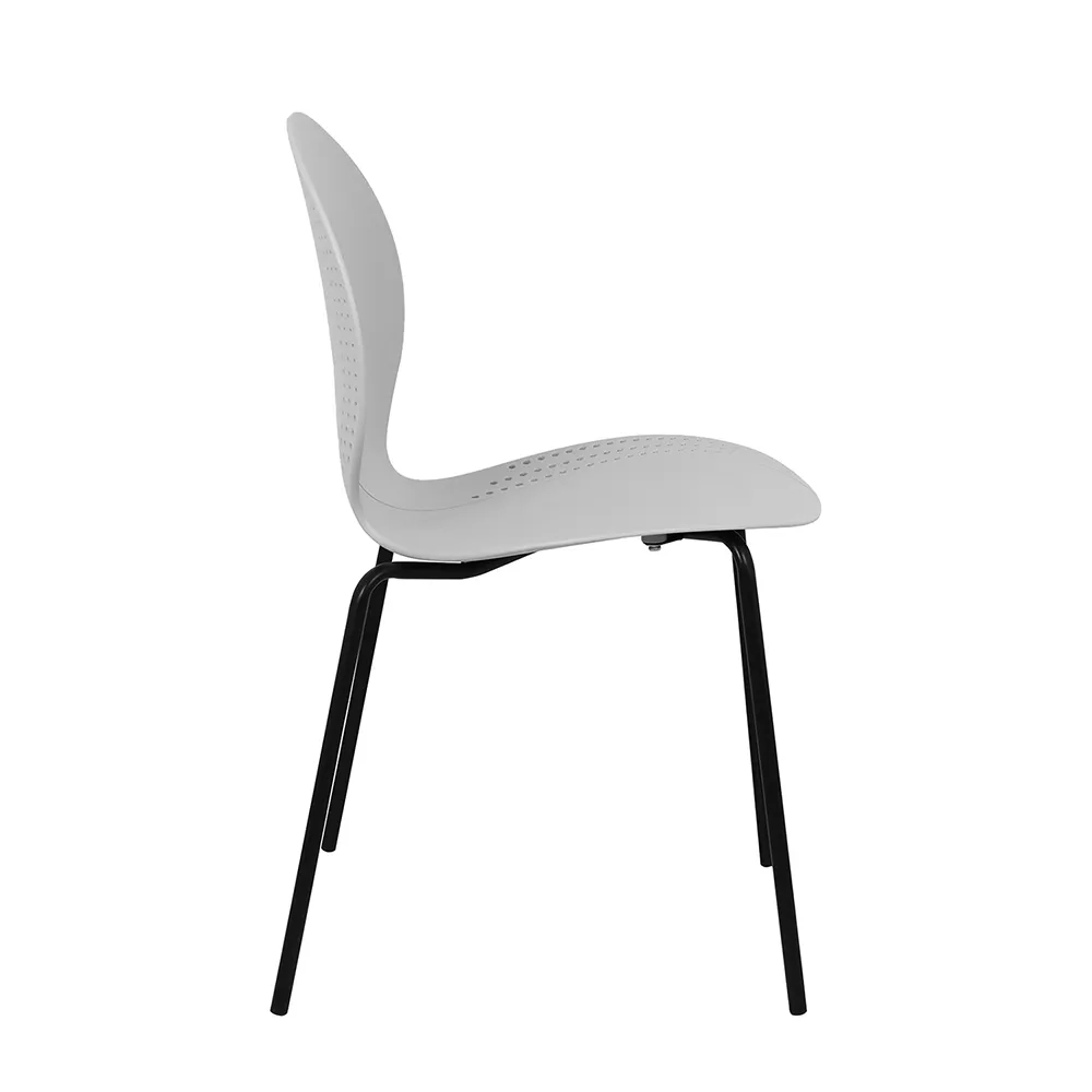 Стул пластик Wave серый с черными ножками