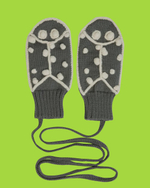 Серые варежки «Божья коровка»