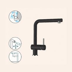 Смеситель Schock Epos-D, Cristalite, выдвижной излив, неро