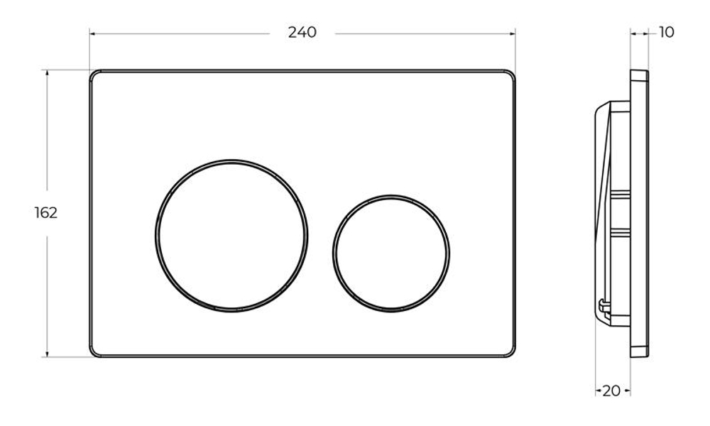 Кнопка смыва BelBagno BB-03C-BL цвет белый глянец