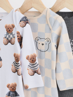 Боди с длинным рукавом для малышей Next B23-062, 3 шт., Серый, Голубой