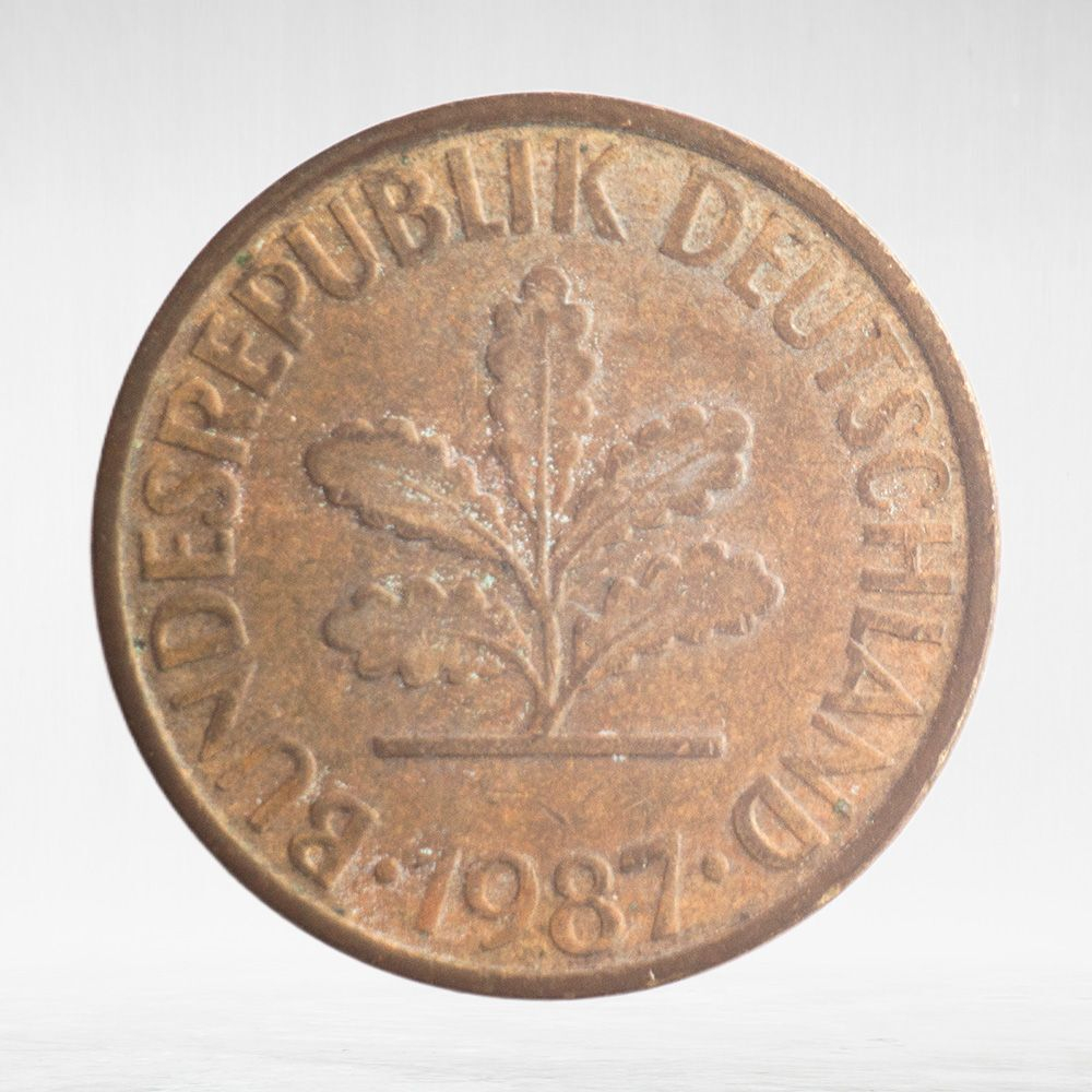 Germany, 10 Pfennigs, 1987, (Stuttgart Mint - "F"), VF