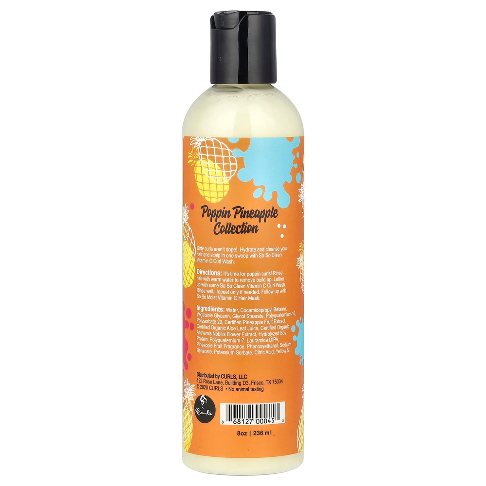 Curls, Poppin Pineapple Collection, So So Clean, витамин C, средство для умывания, 236 мл (8 унций)