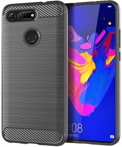 Чехол для Honor V20 (View 20) цвет Gray (серый), серия Carbon от Caseport