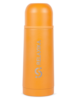 Термос Relaxika 101 (0,35 литра), желтый (стикерпак "Морской")