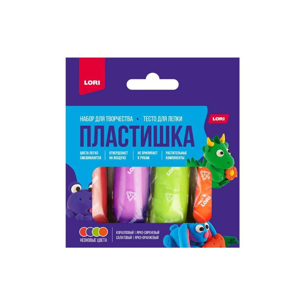 Тесто для лепки Пластишка неоновое 4цв. по 30гр. (коробка с вырубным окном) (Lori) Тесто для лепки Пластишка неоновое 4цв. по 30гр. (коробка с вырубным окном) (Lori)