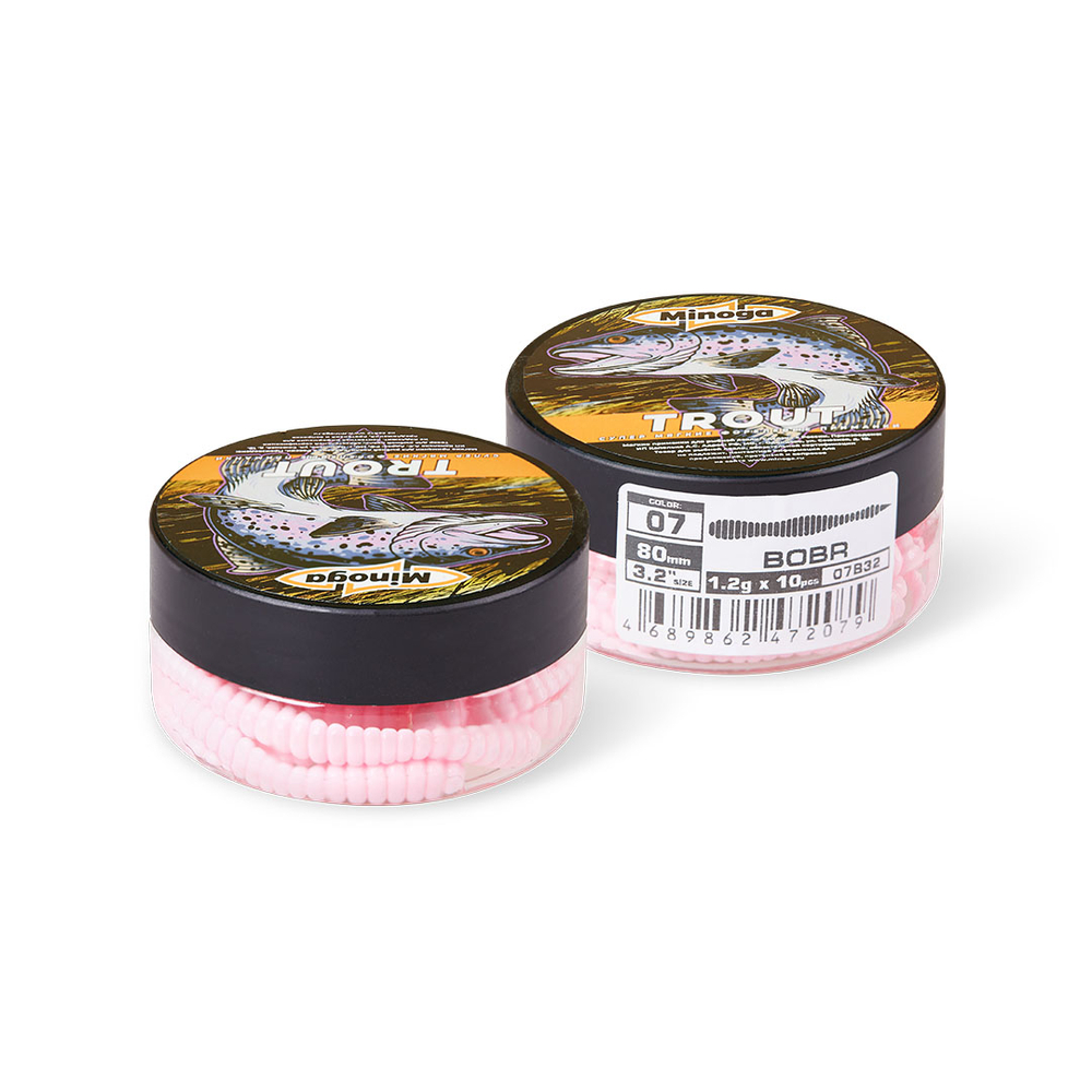 Форелевая приманка "Minoga" BOBR 3,2"(10шт) 80мм, 1,2гр, цвет 07