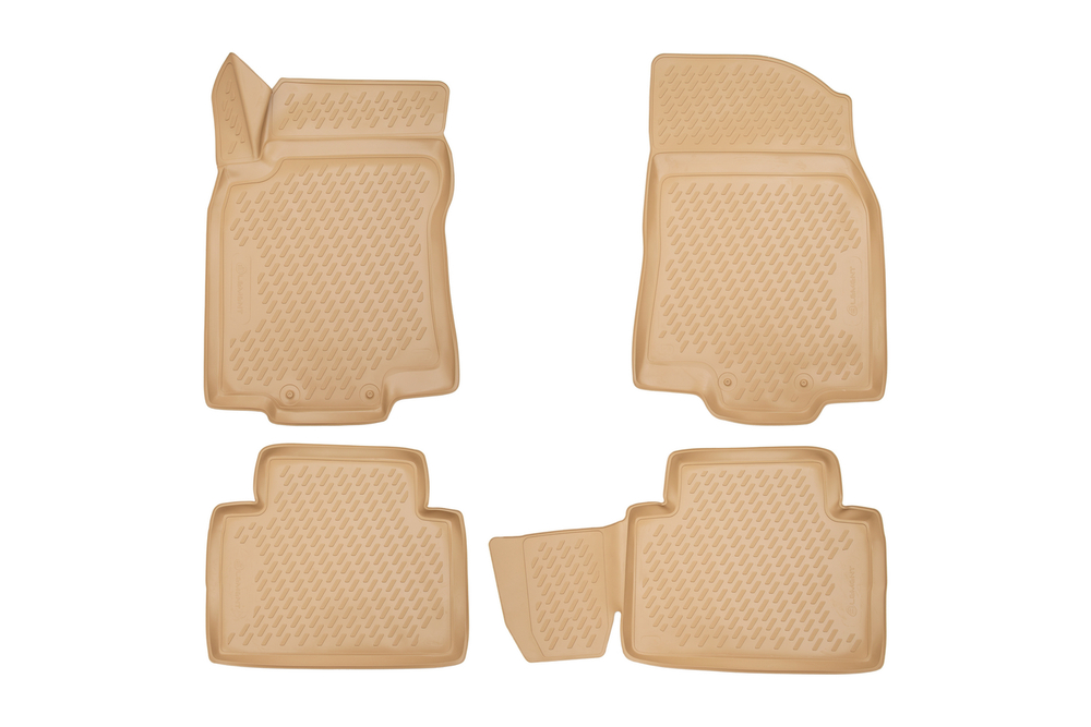 Коврики 3D в салон для NISSAN X-Trail T32 (III, IIIр), 2013-, 4 шт. (полиуретан, бежевые)  AFMNIS00059B
