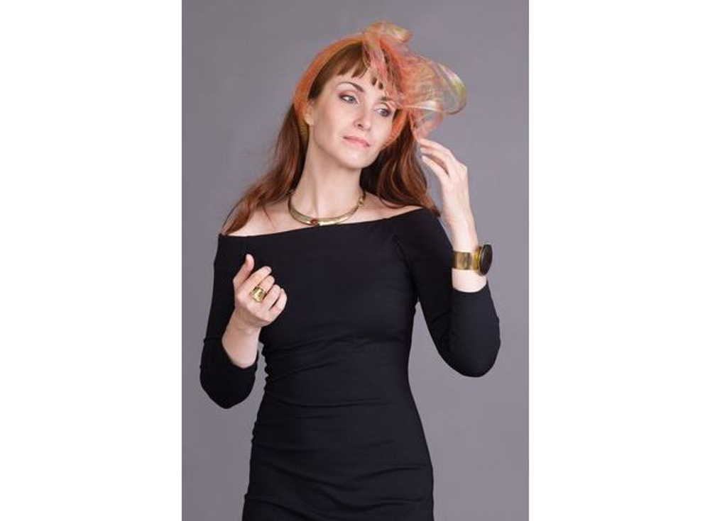 Шарф шелковый Ysabel оранжевый Франция детали