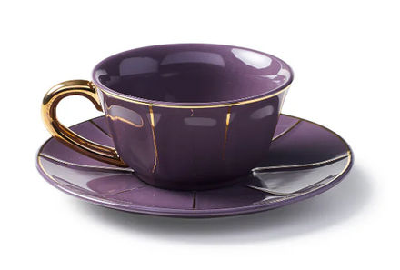 Чайная пара 200 мл, цвет Porpora, чашка: h 5,6 см, d 10,6 см, блюдце: d 17,3 см