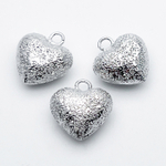 Подвеска Сердце, цвет серебро (родий), размер 16*14 мм, цена за 1 шт