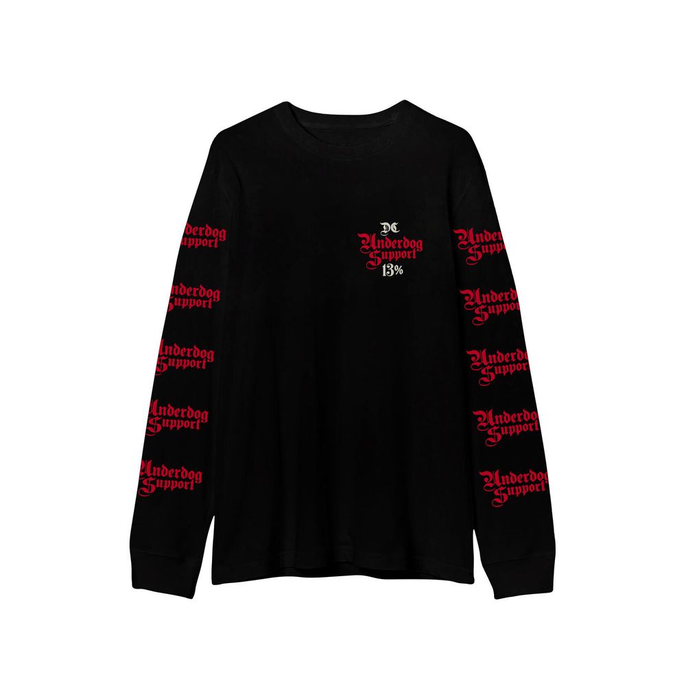Лонгслив Underdog Support Red Pattern черный