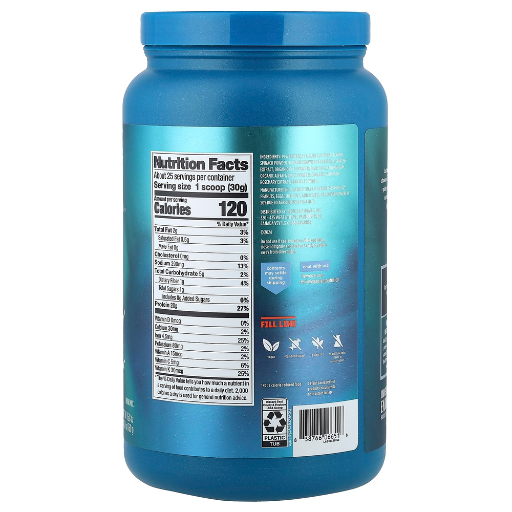 Vega, Premium, Protein + Supergreens™, со вкусом ванили, 760 г (1 фунт 10,8 унции)