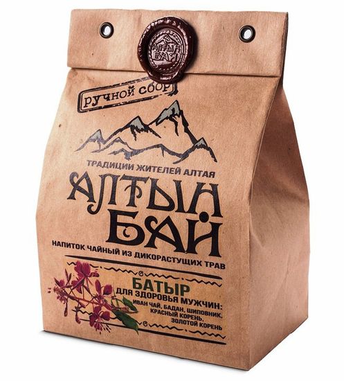 Чайный напиток "Батыр" (для мужского здоровья), 100г. (Иван чай, бадан, шиповник, красный корень, золотой корень)