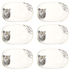 Блюдо сервировочное (с элементами золота) "Саванна/Тигр" 25*16*3см. (min6) (транспортная упаковка)