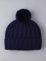 Шапка детская вязаная осенняя с помпоном