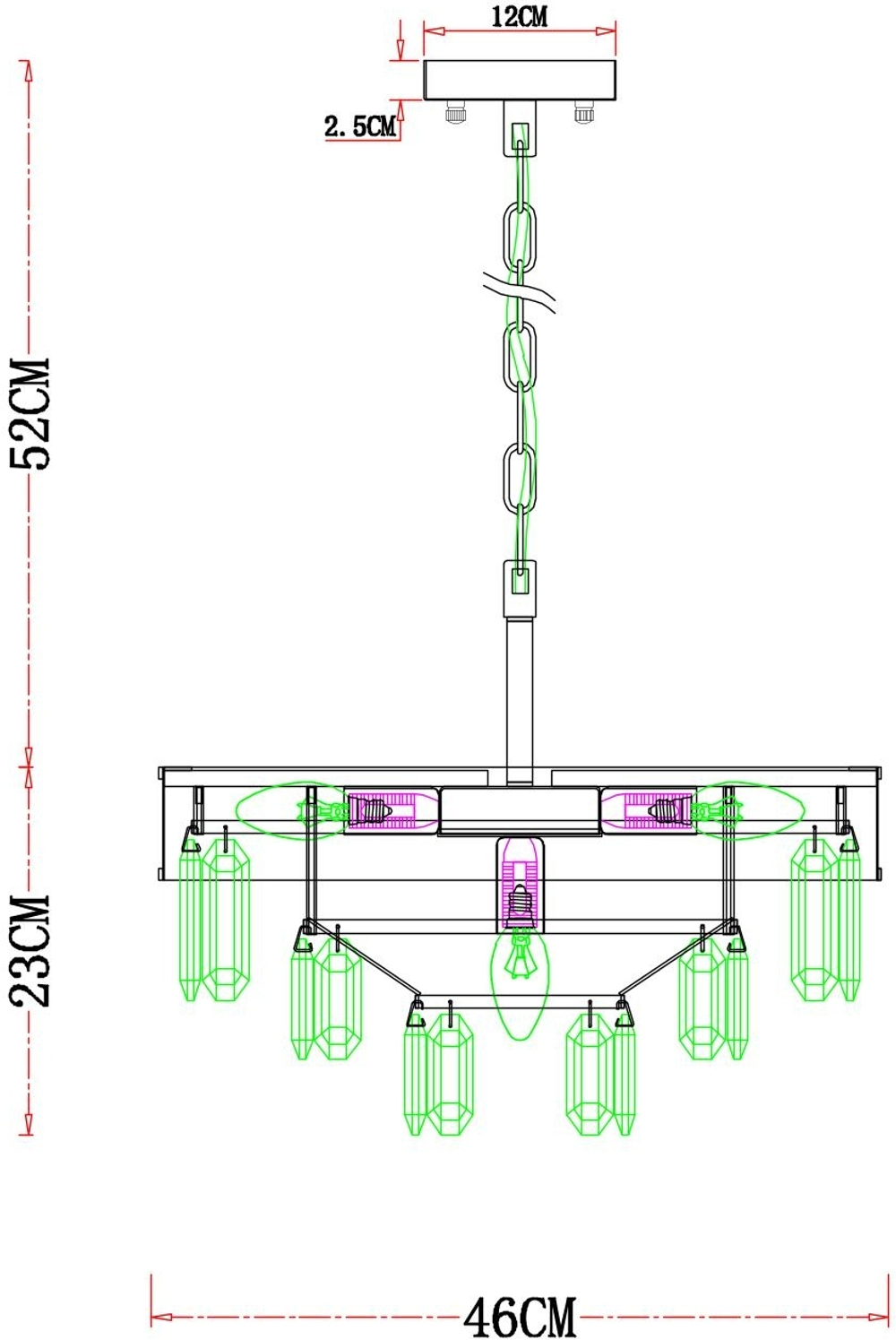 Люстра подвесная Arte Lamp A1002LM-6CC