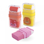 Ластик-роллер Yalong, синтетический каучук, ассорти, 55*30*15 мм, картонная упаковка, "Веслые зверята"