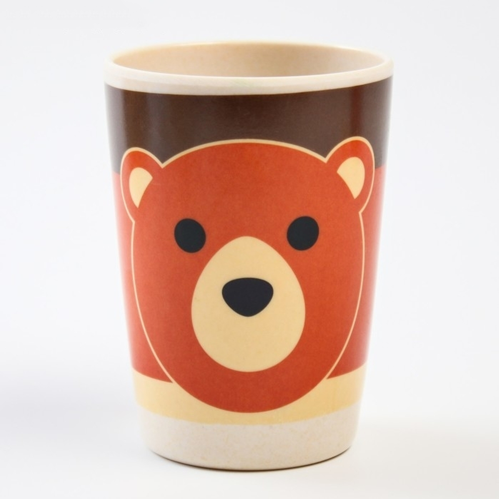 4780232 бамбуковой посуды «Мишка», 5 предметов: тарелка, миска, стакан, вилка, ложка