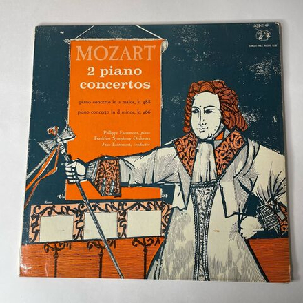 Винтажная виниловая пластинка LP Mozart Моцарт, Philippe Entremont, Frankfurt Symphony Orchestra, Jean Entremont 2 Piano Concertos (Англия 1961)