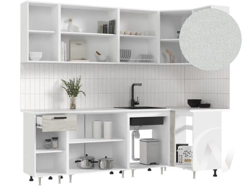 Кухня Рио NEW ЛДСП 2;4х1;0м (белый/дуб крафт белый/антарес)