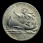 5 лир 1930 г. Ватикан серебро