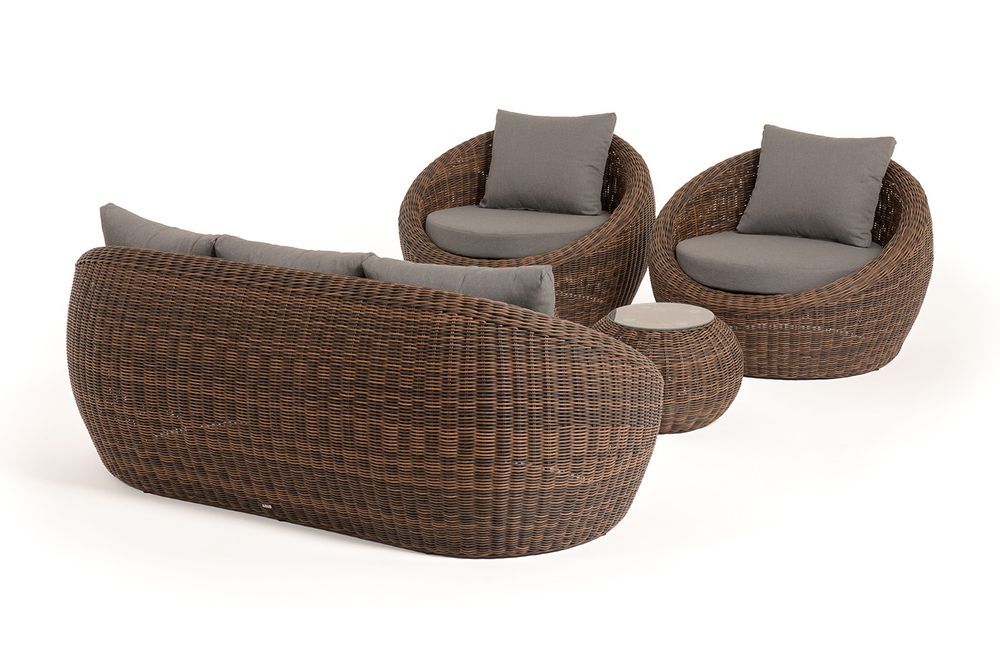 "Барселона" лаунж-зона из искусственного ротанга, цвет коричневый