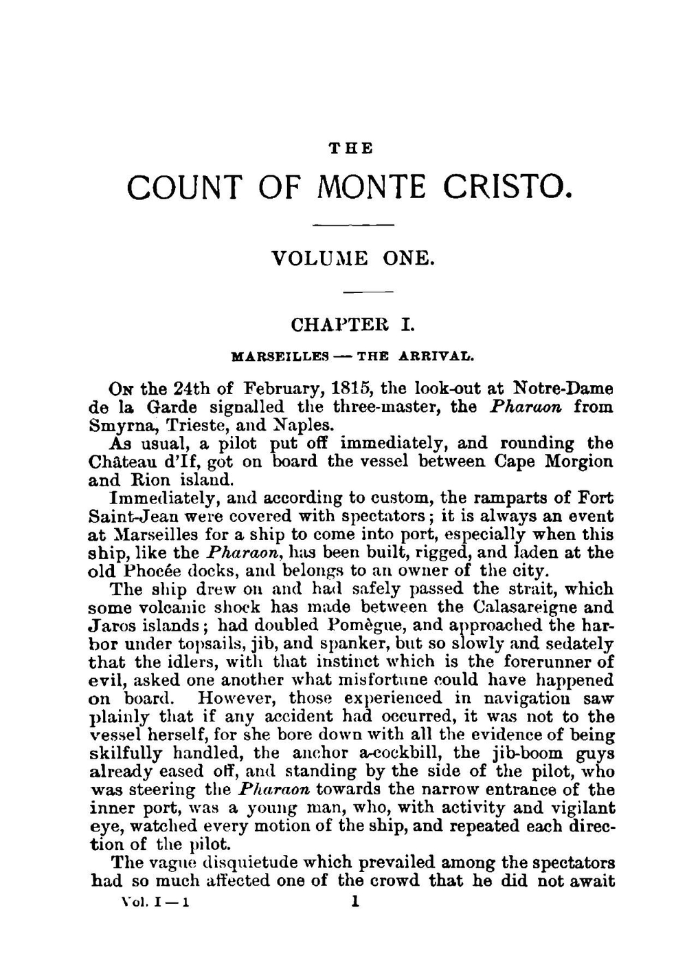 The Count of Monte Cristo. Volume 1 | Alexandre Dumas