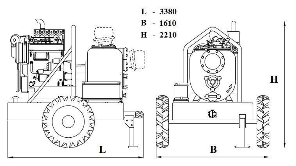 Дизельная мотопомпа VAR 6-400 FZD18 G11 TRAILER
