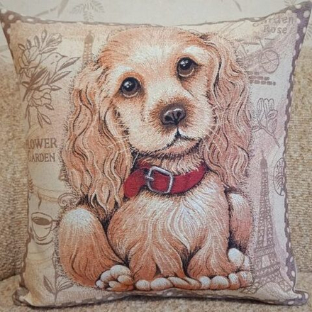Гобеленовая наволочка "D. КОККЕР СПАНИЕЛЬ", Россия.