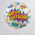 Шар круг 18" HB Граффити на белом (БГ-15)