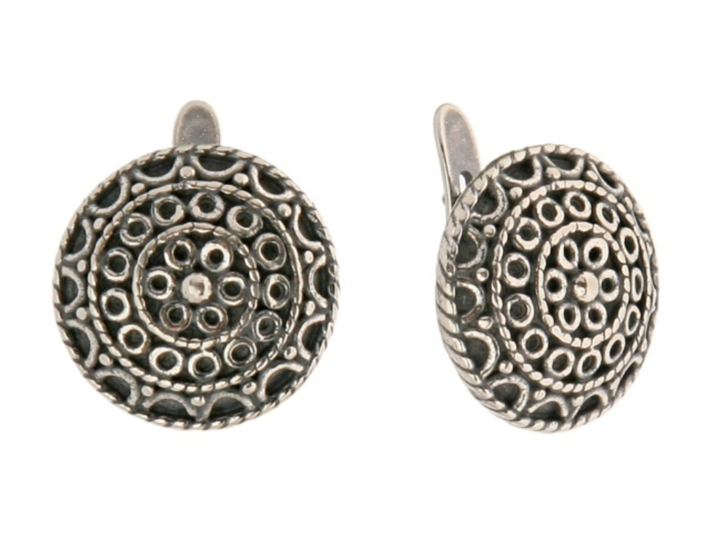 "Ждана" серьги в серебряном покрытии из коллекции "Славянка" от Jenavi  с английским замком