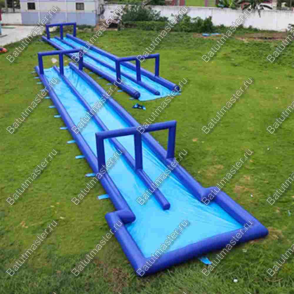 Водная горка без надувного дна, герметичная ТУРБО "Гидроспуск", 50*4*2 м