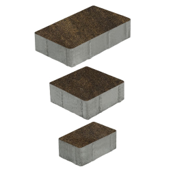 Тротуарная плитка СТАРЫЙ ГОРОД - Листопад гранит Мокко, комплект из 3 видов плит